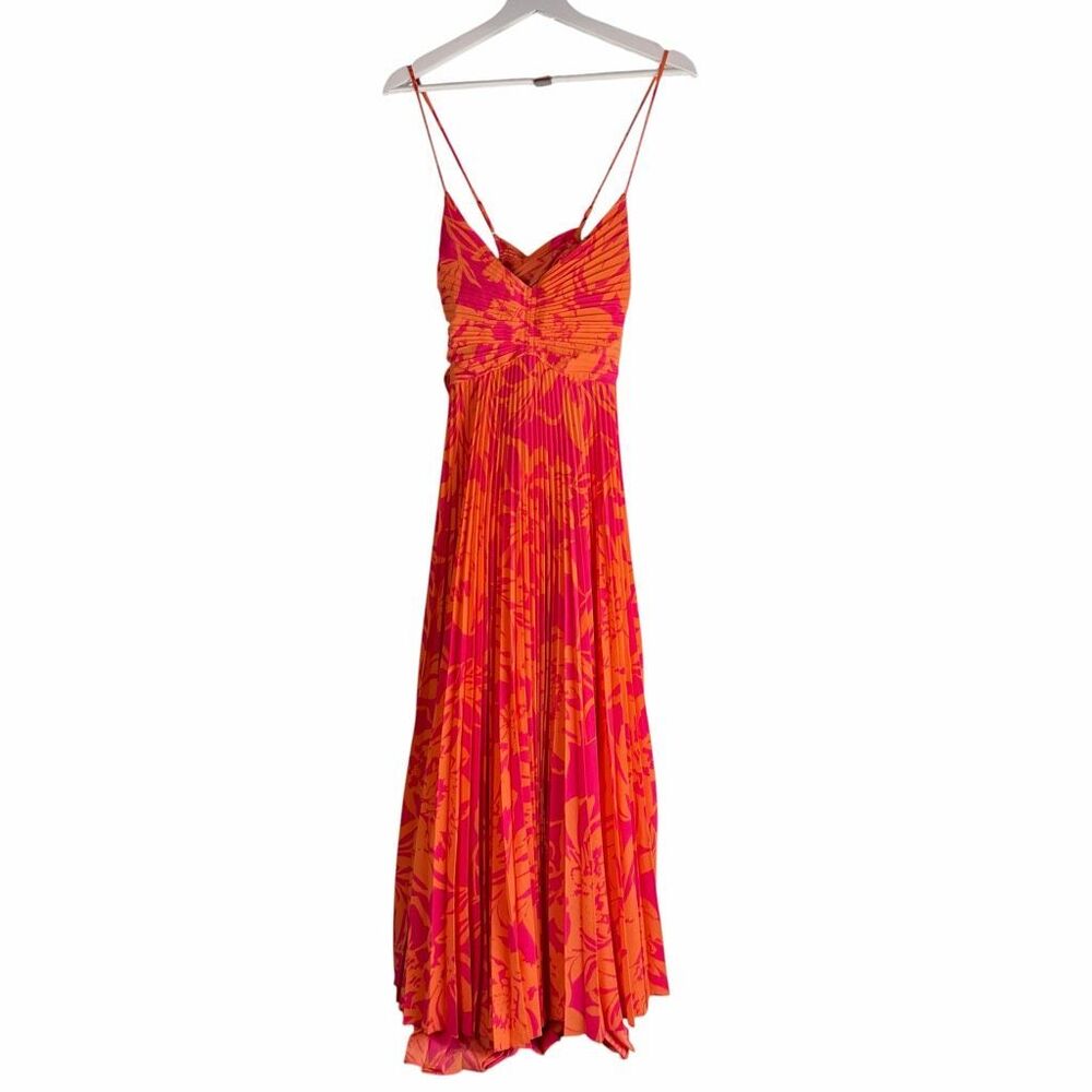ASTR the Label size Small Blythe Floral Plisse Midi Dress FLAW